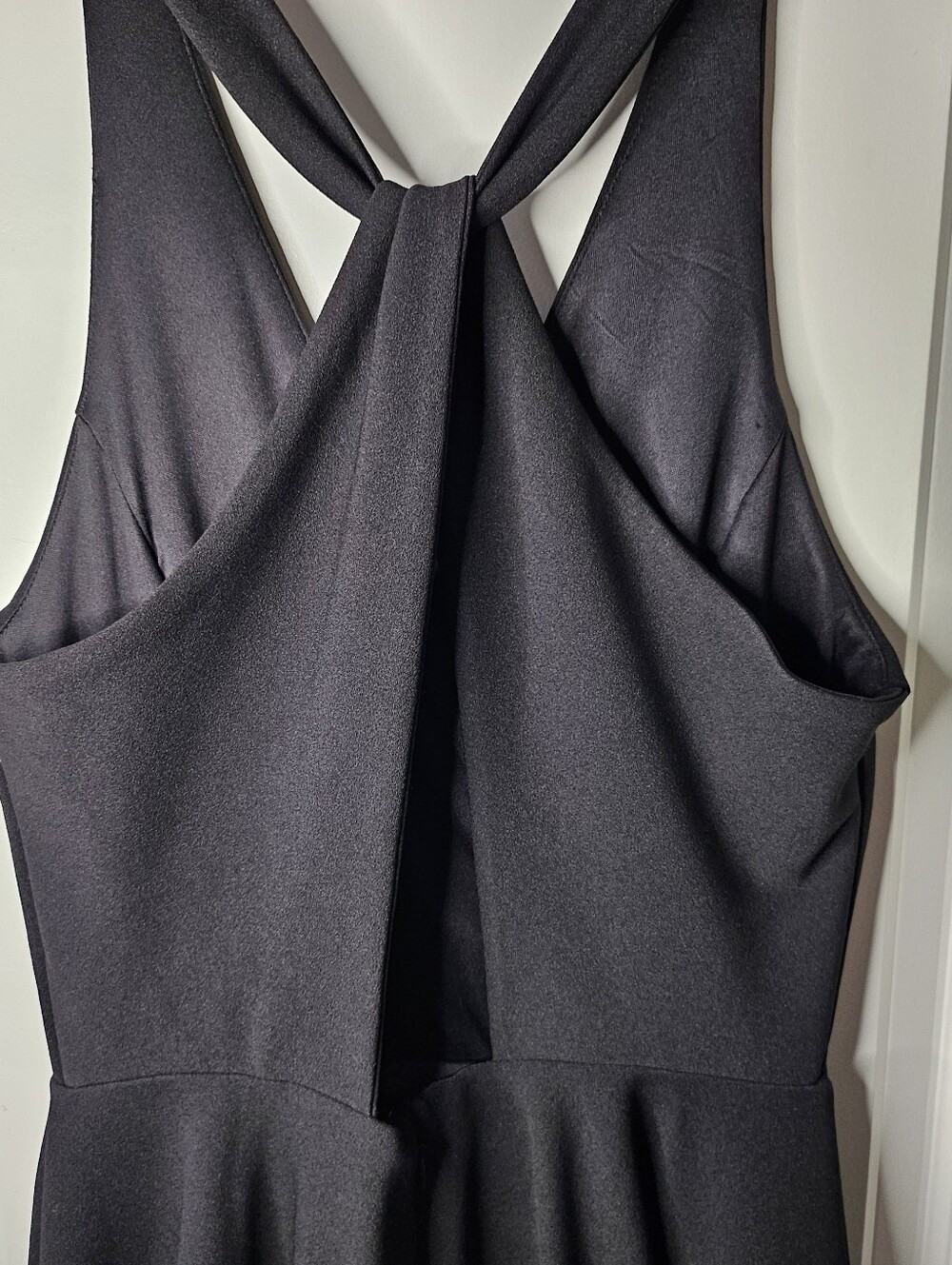 Lulus Black Fit & Flare Skater Cocktail Dress Strappy Back Size S Cocktail NWT - Picture 7 of 15